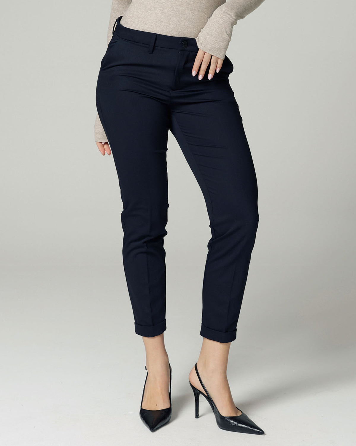 Navy Slim-Tapered Chinos | The Lea